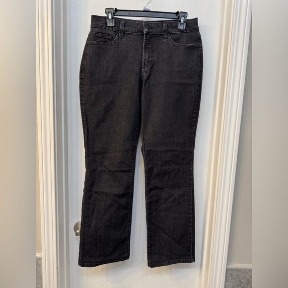 NYDJ Women's Straight Leg Black Jeans Size 10P - Picture 5 of 6